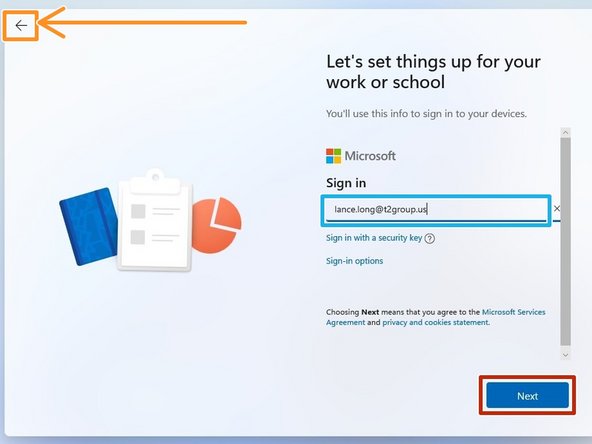 Make sure that your screen matches, and you are prompted to Sign in with Microsoft.