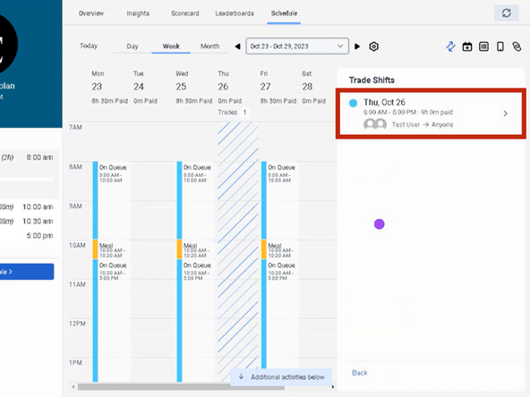 Click the Shift you want to pick up