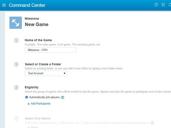 Creating a Milestone Game
