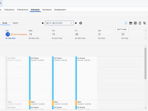 While viewing your Schedule: