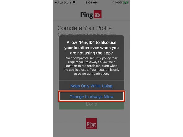 Select Allow while Using App