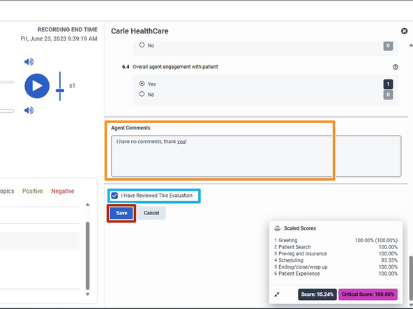 Your Evaluation is on the right side of your screen.