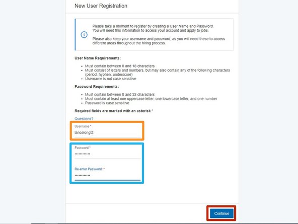 In the event that you cannot complete the onboarding in one sitting, you can come back to complete the onboarding using a Username and Password.