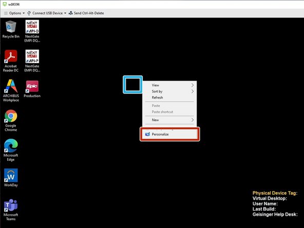 Right-click a blank spot on your Virtual Desktop