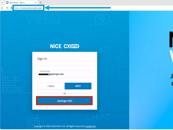 Go to  https://cxone.niceincontact.com 