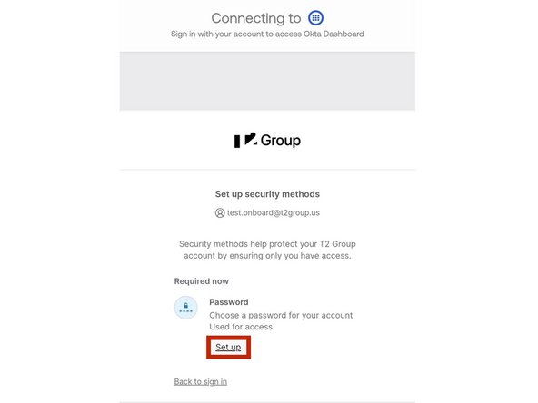 Select Set up under Password