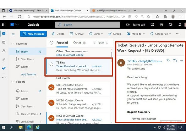 You will receive an email each time your ticket is updated. 