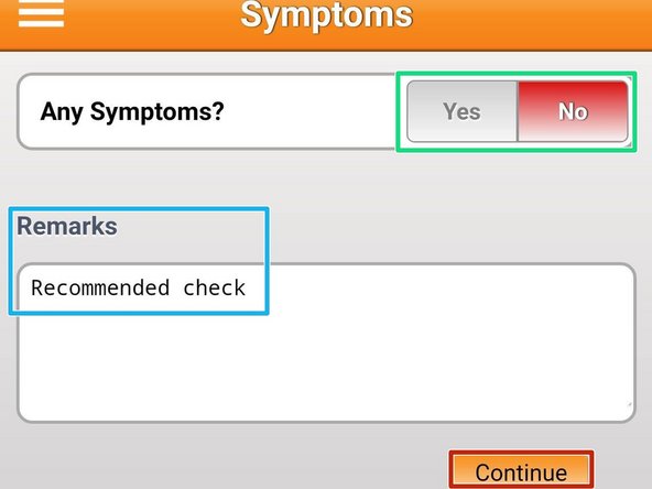 Select your Symptoms