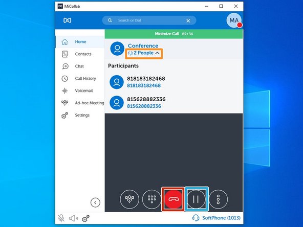 Click People to view the call participants