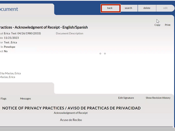 To go back to the Individual Profile: