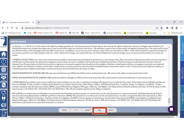 Review the Notice of Privacy Practices letter with the patient.