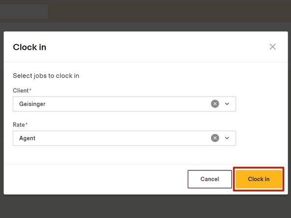 Select if you are clocking in as an Agent or Agent Training