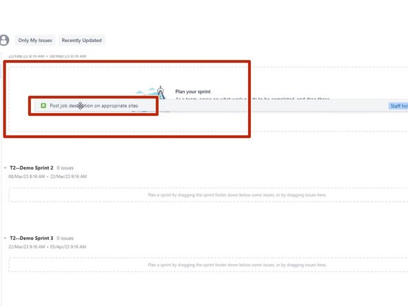 Click and Drag a Story into a Sprint