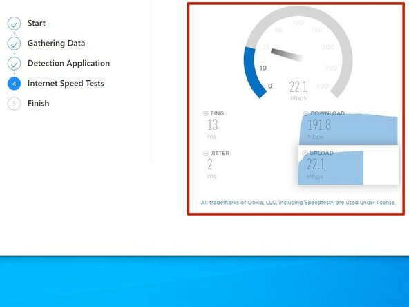 The first test is an Internet Speed Test