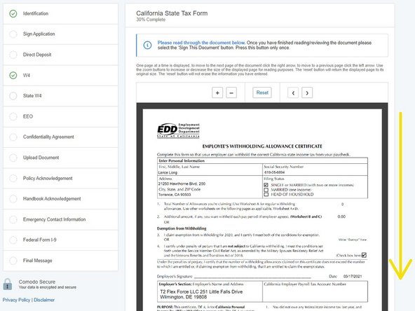 The EDD form only applies to California
