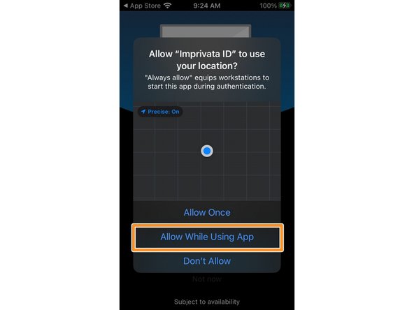 Imprivata ID requires the use of your location: