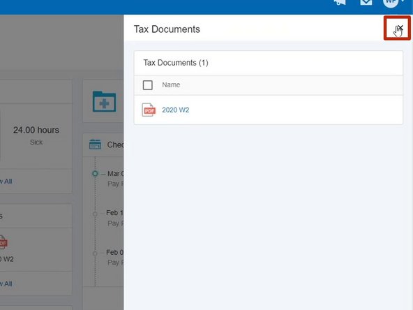 To close the Tax Documents tab: