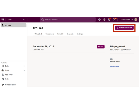 Click Schedule time off