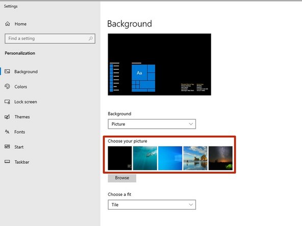 Click the Wallpaper you want