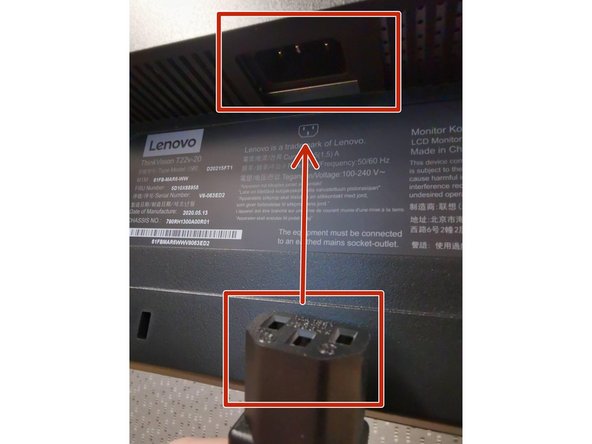 Connect the Display Port cable to the back of the monitor