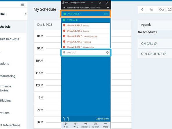 To clock out and end your shift for the day: