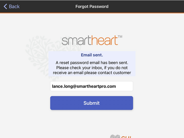 Check your email for a message from SmartHeart® .