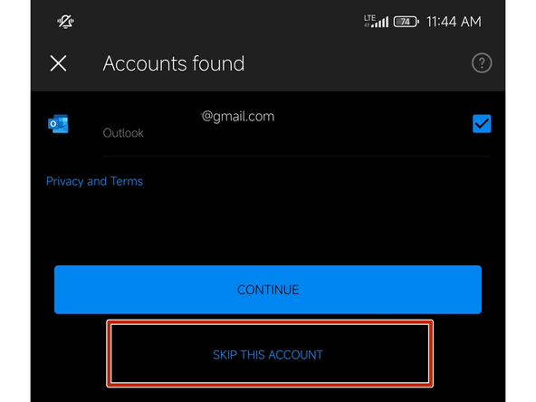 If another account is found: