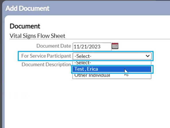 For Individual: Select the Patient