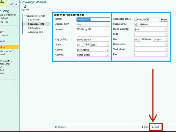 Confirm the Subscriber Information