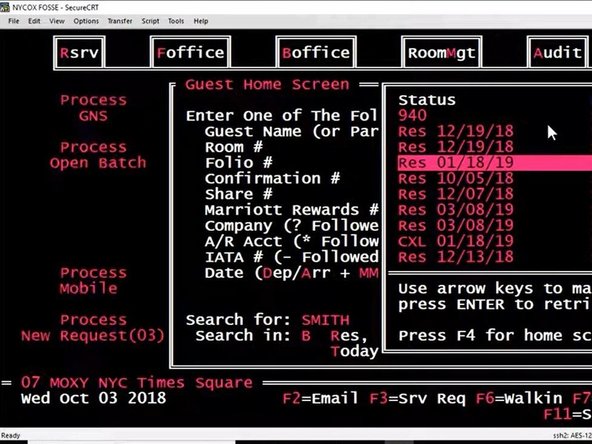 Looking up a Reservation by Name