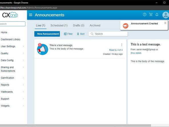 Sending Announcements to Agents and Teams