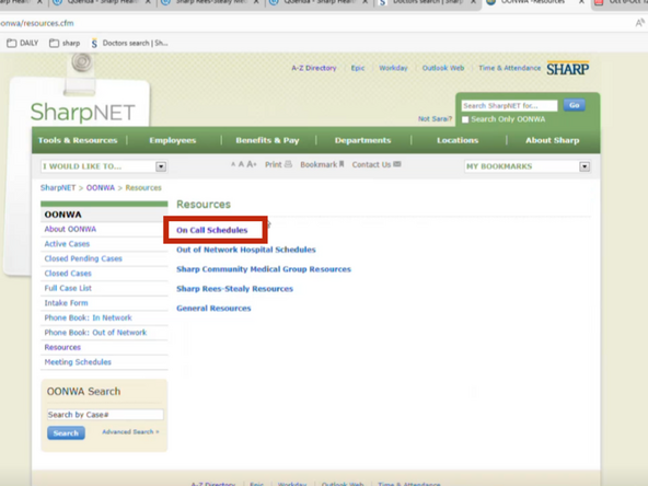 Select On Call Schedules