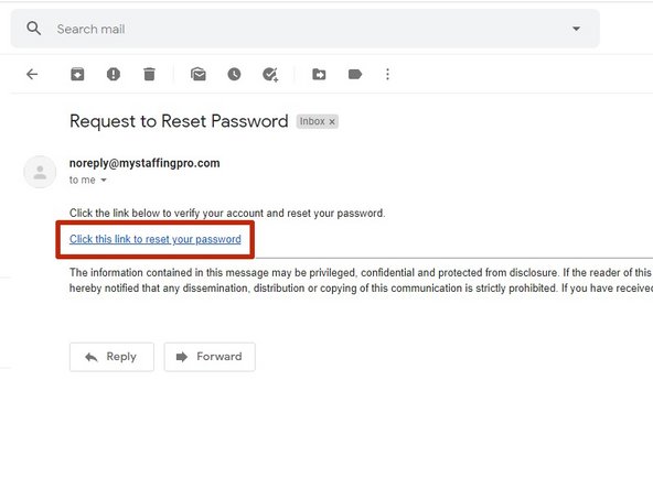 Click the link to reset your password
