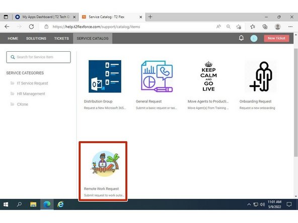 Click Remote Work Request
