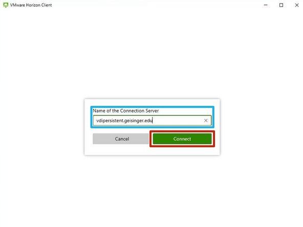 Enter the server: vdipersistent.geisinger.edu