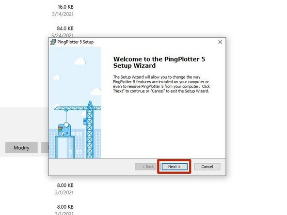 The PingPlotter Setup window will appear: