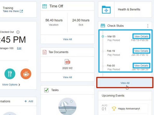 To review your paystubs: