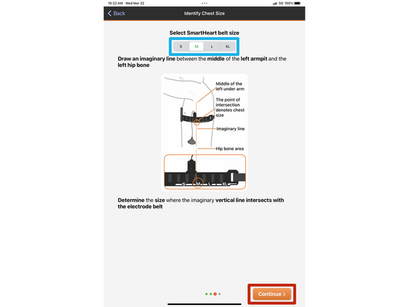 Select the SmartHeart® belt size