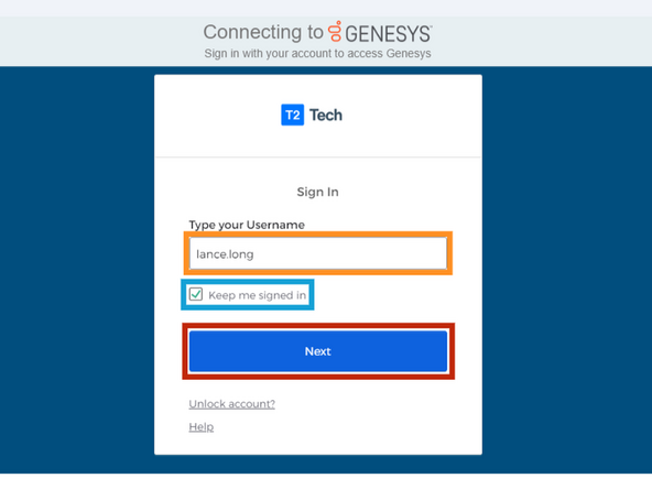 You must sign into your T2 Flex okta account.
