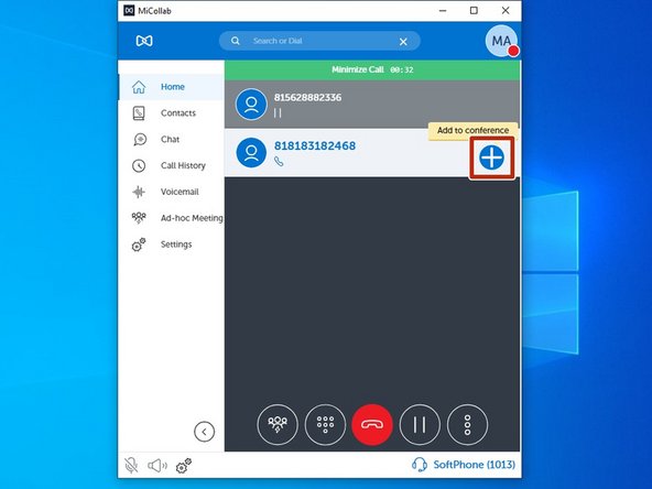 Click Add to conference