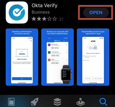 Download and Open the Okta Verify app