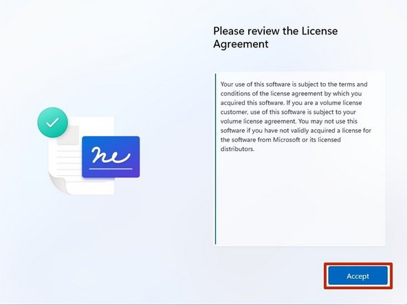 Review and Accept the Windows 11 License Agreement