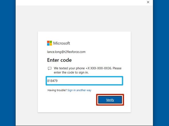 Check your mobile device for an authorization code to login to your T2 Tech Group account. 