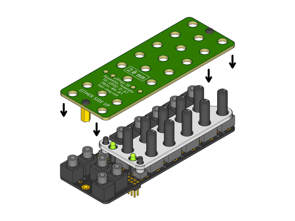 Position the prepared Assembly Template above the Control Board as shown.