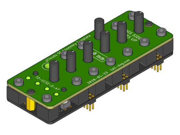 Gently slide the Assembly Template down over all the loose components and the Assembly Spacer.