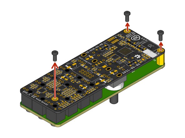 Remove the three M2.5 × 6 mm pan head machine screws from the Main Board side of the standoffs and put them aside for the next iteration.