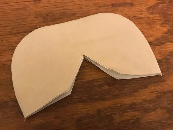 Be especially careful not to tear the interface material while doing this, especially at the two inner sharp angles (marked with arrows).