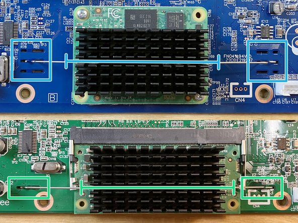 If you have a blue main board, note that there are three different pairs of slots that the retaining clip can fit into. You should use the center pair of slots.