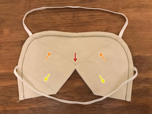 Mark a point on the mask that's about 1/4&quot; (6 mm) above the center of the V-shaped cutout.