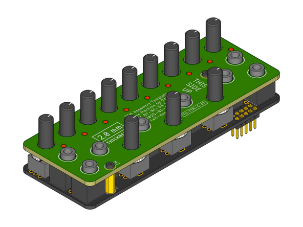 Gently slide the Assembly Template down over all the loose components and the Assembly Spacer.